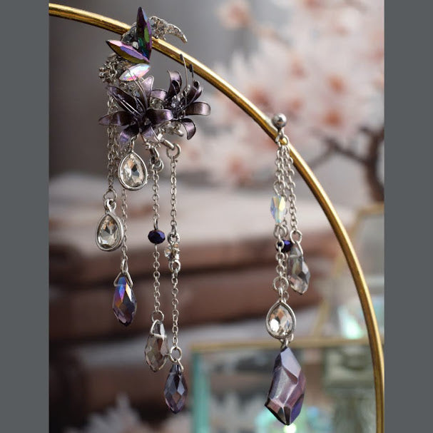 月影の黒花/ピアス