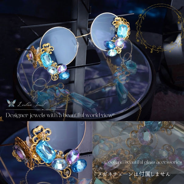 宝石クリップ+カラーグラス