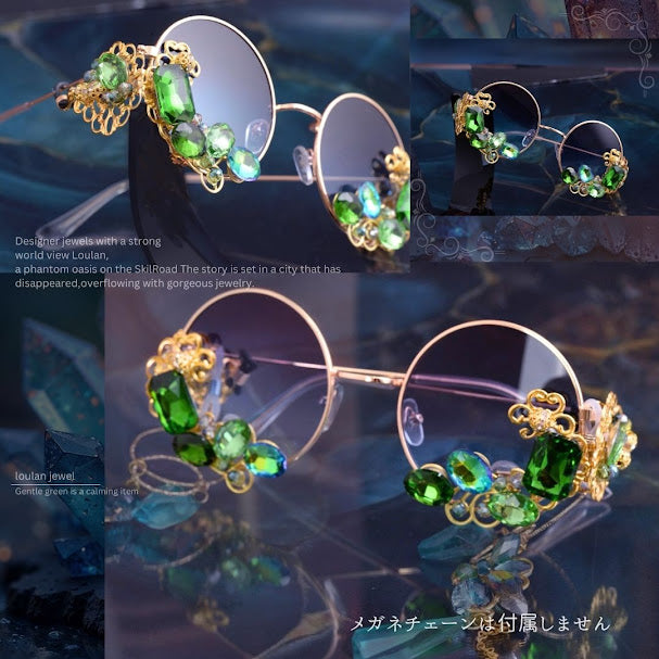 宝石クリップ+カラーグラス